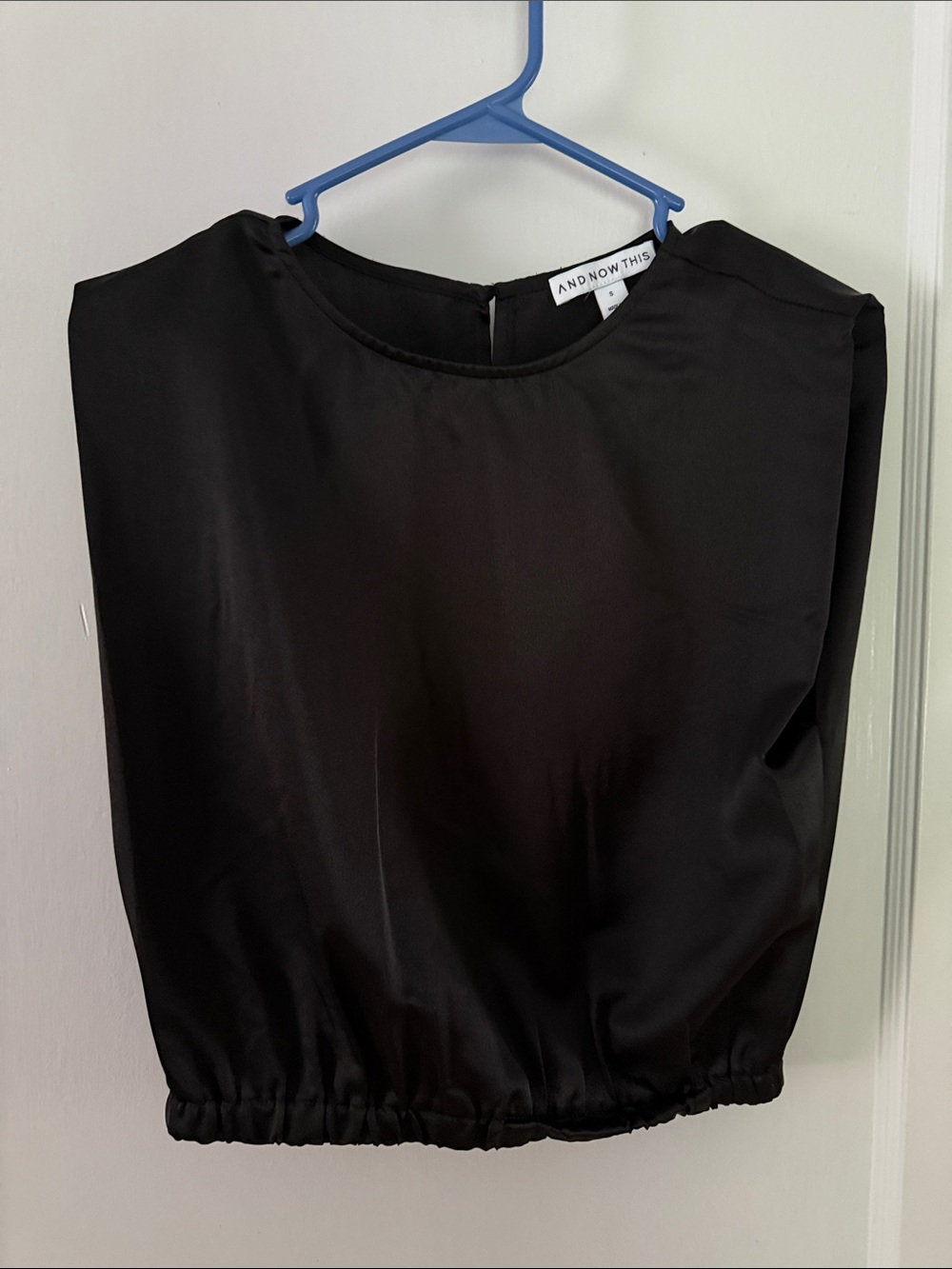 And Now This Black Sleeveless Blouson Shell Top